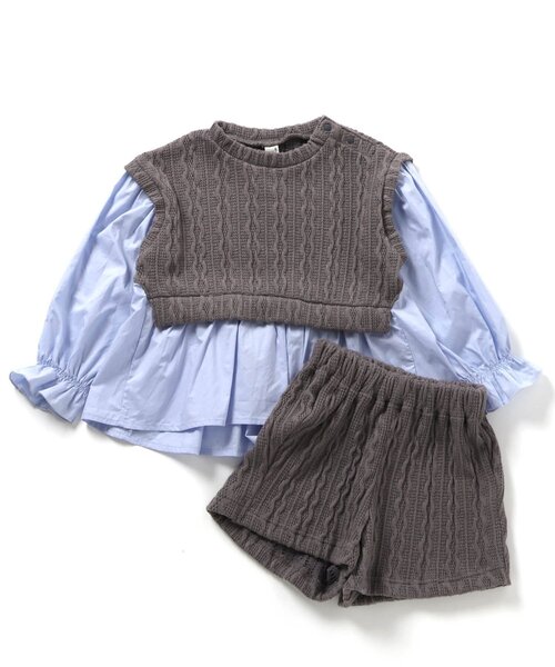 apres les cours（アプレレクール）の「【ジュニア対応】ニットソーセットアップ（セットアップ・キッズ・ブラック/ベージュ/グレー・140/130/120/110/100/90/80）」の17枚目の写真