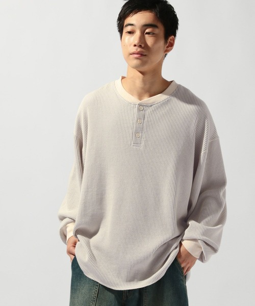 セール】ワッフルヘンリーロンT（Tシャツ/カットソー）｜niko and