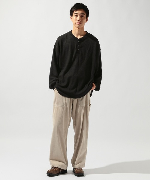 niko and...（ニコアンド）の「ワッフルヘンリーロンT（Tシャツ/カットソー・メンズ・オフホワイト/ブラック/ベージュ・LARGE/MEDIUM）」の17枚目の写真