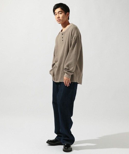 niko and...（ニコアンド）の「ワッフルヘンリーロンT（Tシャツ/カットソー・メンズ・オフホワイト/ブラック/ベージュ・LARGE/MEDIUM）」の22枚目の写真