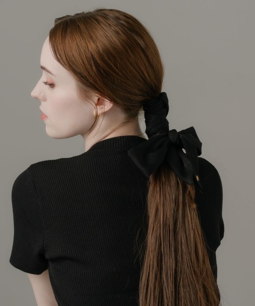 muku（ムク）の「CHOUCHOU/Ribbon（シュシュ・レディース・ブラック・FREE）」の10枚目の写真