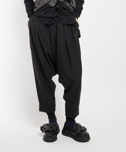 gomme（ゴム）の「ウォームPツイル　ダブルヘムサルエル（その他パンツ・レディース・ブラック/カーキ/パープル・MEDIUM）」の2枚目の写真