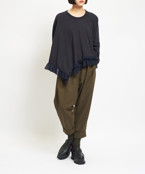 gomme（ゴム）の「ウォームPツイル　ダブルヘムサルエル（その他パンツ・レディース・ブラック/カーキ/パープル・MEDIUM）」の5枚目の写真