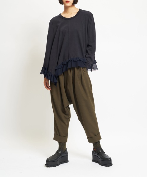 gomme（ゴム）の「ウォームPツイル　ダブルヘムサルエル（その他パンツ・レディース・ブラック/カーキ/パープル・MEDIUM）」の6枚目の写真