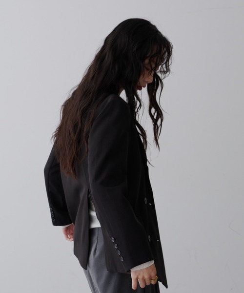 NUJOH（ヌゾ）の「Manish Tailor Jacket / マニッシュ テイラー ジャケット（テーラードジャケット・レディース・カーキ/ブラック・LARGE/MEDIUM）」の9枚目の写真