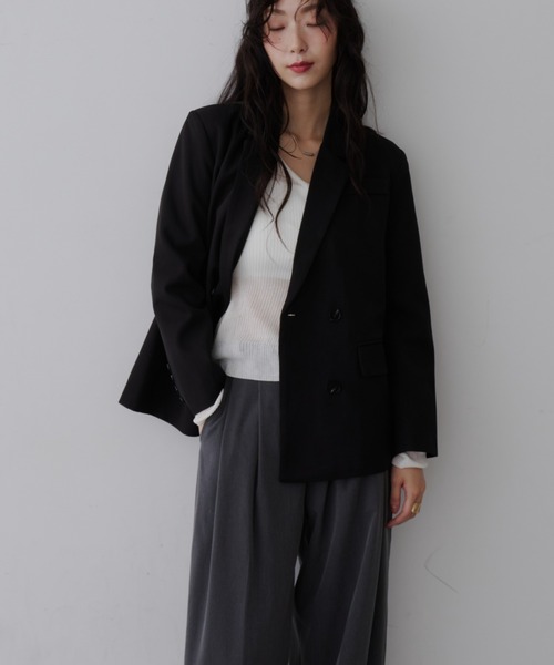 NUJOH（ヌゾ）の「Manish Tailor Jacket / マニッシュ テイラー ジャケット（テーラードジャケット・レディース・カーキ/ブラック・LARGE/MEDIUM）」の12枚目の写真