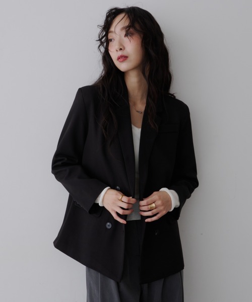 NUJOH（ヌゾ）の「Manish Tailor Jacket / マニッシュ テイラー ジャケット（テーラードジャケット・レディース・カーキ/ブラック・LARGE/MEDIUM）」の14枚目の写真