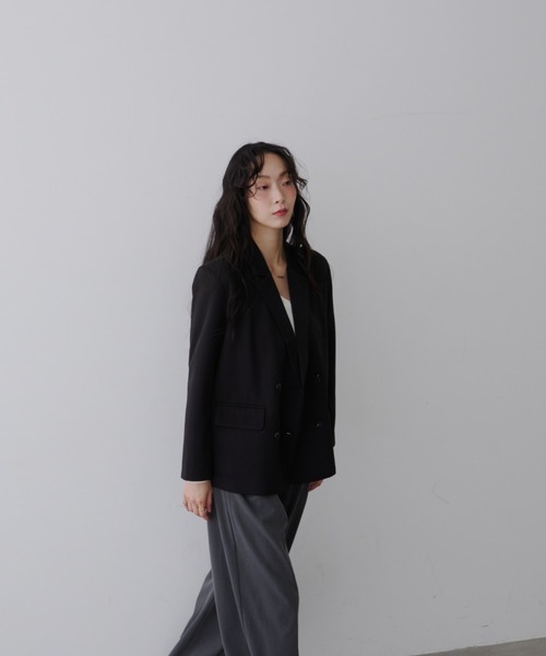 NUJOH（ヌゾ）の「Manish Tailor Jacket / マニッシュ テイラー ジャケット（テーラードジャケット・レディース・カーキ/ブラック・LARGE/MEDIUM）」の16枚目の写真