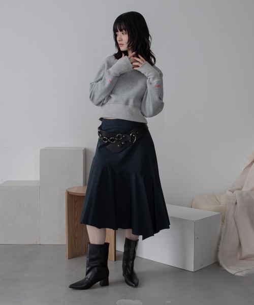 VACANCY（ヴァカンシー）の「ワイドポインテッドトゥブーツ（ブーツ・レディース・ブラック/ベージュ・MEDIUM/LARGE）」の11枚目の写真