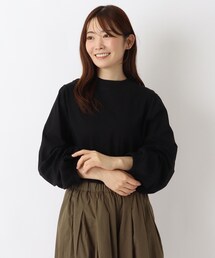 パフスリーブ 長袖コットンプルオーバー