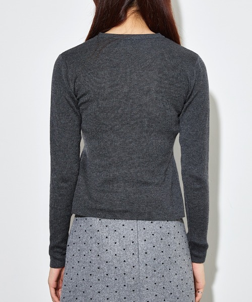 SUWDEE（スーディー）の「wool blend layered knit tops（ニット/セーター・レディース・ブラック/ダークグレー・FREE）」の10枚目の写真
