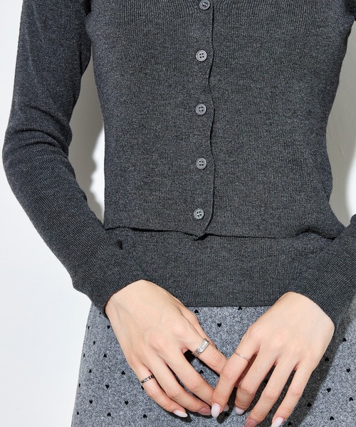 SUWDEE（スーディー）の「wool blend layered knit tops（ニット/セーター・レディース・ブラック/ダークグレー・FREE）」の14枚目の写真