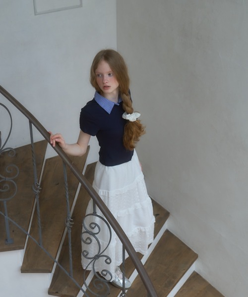 プレート付襟付きトップス/topswithplatecollar