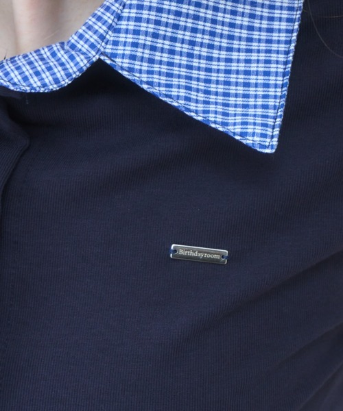 プレート付襟付きトップス/topswithplatecollar