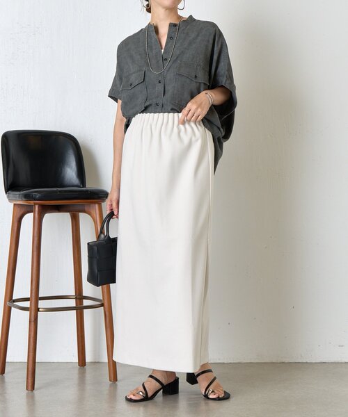 Jena espace merveilleux（ジェナ　エスパスメルヴェイユ）の「ウールライクキャタピラースカート（スカート・レディース・ブラック/アイボリー/ブラウン・FREE）」の4枚目の写真