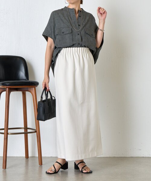 Jena espace merveilleux（ジェナ　エスパスメルヴェイユ）の「ウールライクキャタピラースカート（スカート・レディース・ブラック/アイボリー/ブラウン・FREE）」の5枚目の写真