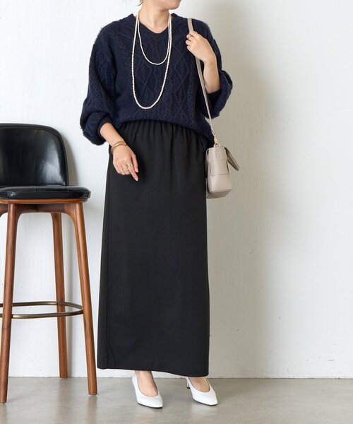 Jena espace merveilleux（ジェナ　エスパスメルヴェイユ）の「ウールライクキャタピラースカート（スカート・レディース・ブラック/アイボリー/ブラウン・FREE）」の13枚目の写真