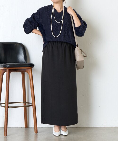 Jena espace merveilleux（ジェナ　エスパスメルヴェイユ）の「ウールライクキャタピラースカート（スカート・レディース・ブラック/アイボリー/ブラウン・FREE）」の14枚目の写真