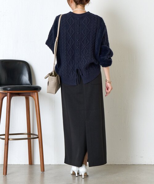 Jena espace merveilleux（ジェナ　エスパスメルヴェイユ）の「ウールライクキャタピラースカート（スカート・レディース・ブラック/アイボリー/ブラウン・FREE）」の15枚目の写真