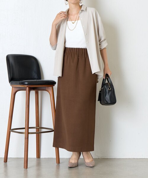 Jena espace merveilleux（ジェナ　エスパスメルヴェイユ）の「ウールライクキャタピラースカート（スカート・レディース・ブラック/アイボリー/ブラウン・FREE）」の21枚目の写真