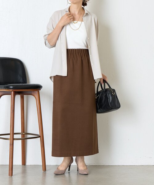 Jena espace merveilleux（ジェナ　エスパスメルヴェイユ）の「ウールライクキャタピラースカート（スカート・レディース・ブラック/アイボリー/ブラウン・FREE）」の22枚目の写真
