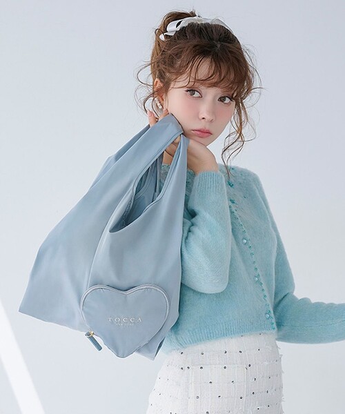 TOCCA（トッカ）の「AVEC CUORE ECOBAG エコバッグ（エコバッグ/サブバッグ・レディース・ピンク系/スカイブルー系/ブラウン系/ブラック系・F）」の6枚目の写真