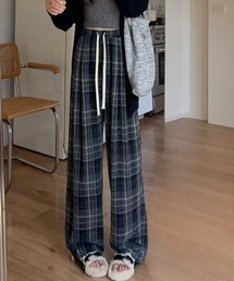 ウエストコードチェックパンツ