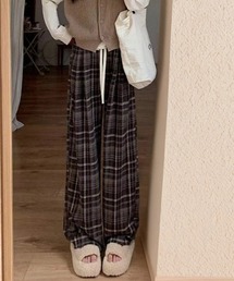 ウエストコードチェックパンツ