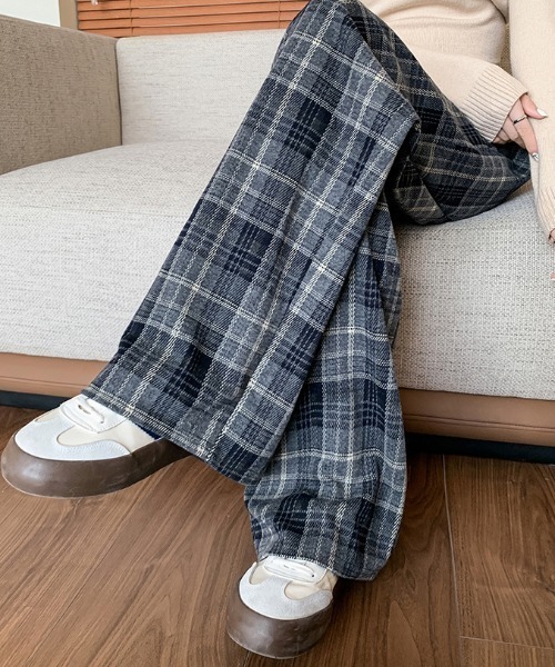 cammie(キャミー)の「ウエストコードチェックパンツ(その他パンツ・レディース・ブラウン/ネイビー・F)」の14枚目の写真