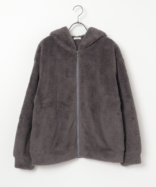 Honeys(ハニーズ)の「【ハニぽか】ボアジップパーカー(パーカー・レディース・ベージュ/スミクロ/モカ/アイボリー/ピンク・S/M/LL/L/3L)」の21枚目の写真