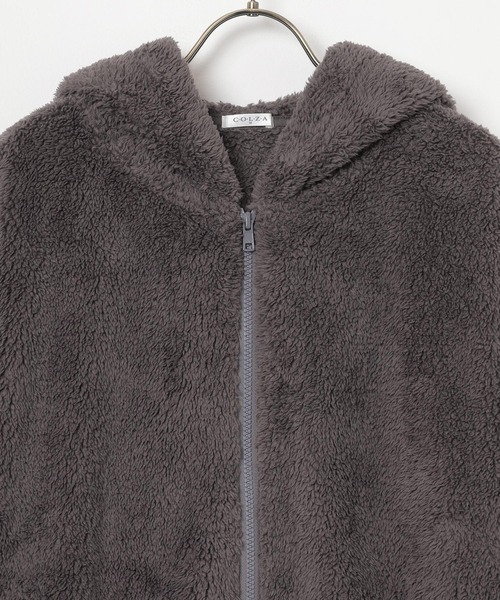 Honeys(ハニーズ)の「【ハニぽか】ボアジップパーカー(パーカー・レディース・ベージュ/スミクロ/モカ/アイボリー/ピンク・S/M/LL/L/3L)」の22枚目の写真