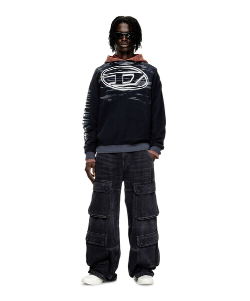 DIESEL（ディーゼル）の「メンズ リラックスフィットプルオーバースウェット S-BOXT-T1（スウェット・メンズ・グレー/ネイビー・XXX-LARGE/MEDIUM/SMALL/X-SMALL/X-LARGE/LARGE/XX-LARGE）」の9枚目の写真