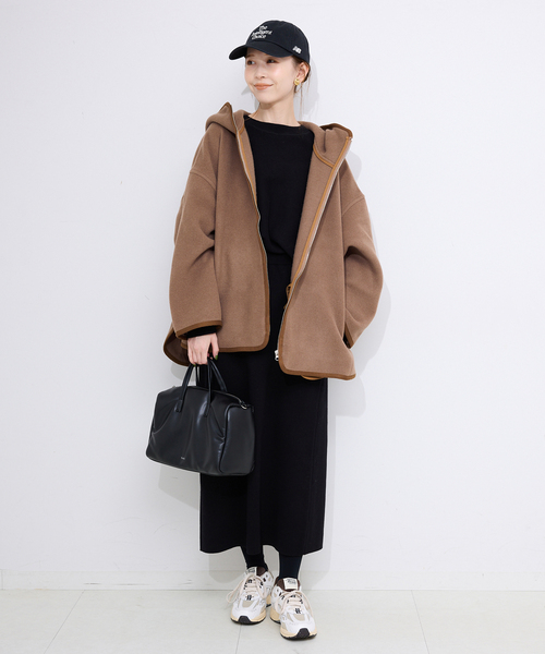 DANTON（ダントン）の「DANTON/ダントン HOODED BLOUSON DT-A0711（ブルゾン・レディース・キャメル/ネイビー・FREE）」の3枚目の写真