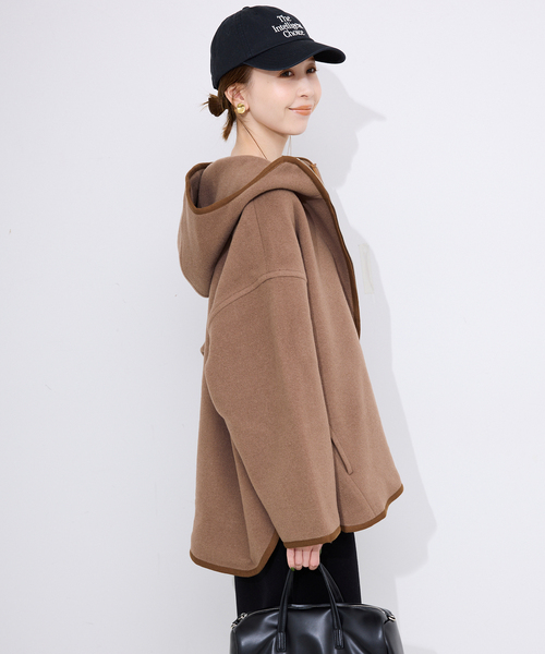 DANTON（ダントン）の「DANTON/ダントン HOODED BLOUSON DT-A0711（ブルゾン・レディース・キャメル/ネイビー・FREE）」の8枚目の写真