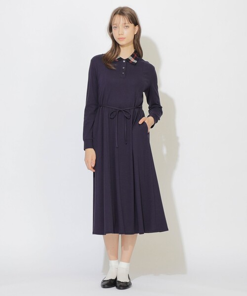 CB CRESTBRIDGE（シービークレストブリッジ）の「【Meシリーズ】ポロワンピース（ワンピース・レディース・ダークネイビー/ブラック・S/M）」の2枚目の写真
