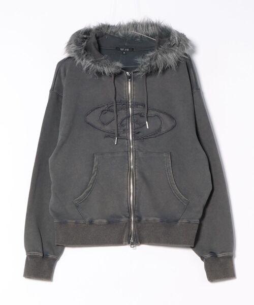 8(eight)(エイト)の「オーバルロゴ刺繍ZIPパーカー(パーカー・メンズ・ブラック/グレー・MEDIUM/LARGE)」の2枚目の写真