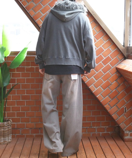8(eight)(エイト)の「オーバルロゴ刺繍ZIPパーカー(パーカー・メンズ・ブラック/グレー・MEDIUM/LARGE)」の15枚目の写真