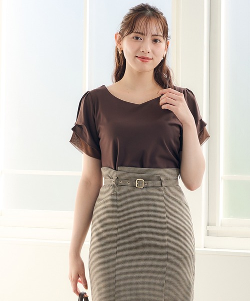 12Twelve Agenda(トゥエルブ アジェンダ)の「ガンクラブチェックベルト付タイトスカート(スカート・レディース・ベージュ/チャコールグレー・M/S)」の14枚目の写真