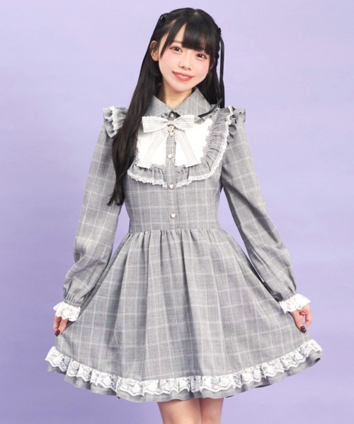 未開封　Secret Honey フリルレース長袖ワンピース M シークレットハニー Secret Honey レースフリルセーラー