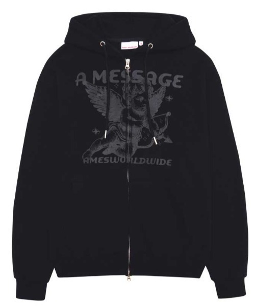 AMESWORLDWIDE（アメスワールドワイド）の「A'GEM/9 × .kom 『AMESWORLDWIDE/アメスワールドワイド』 BABY ANGEL HOODIE ZIP UP/ベイビーエンジェルジップアップパーカー（パーカー・レディース・ブラック/ブラウン・S/M）」の11枚目の写真