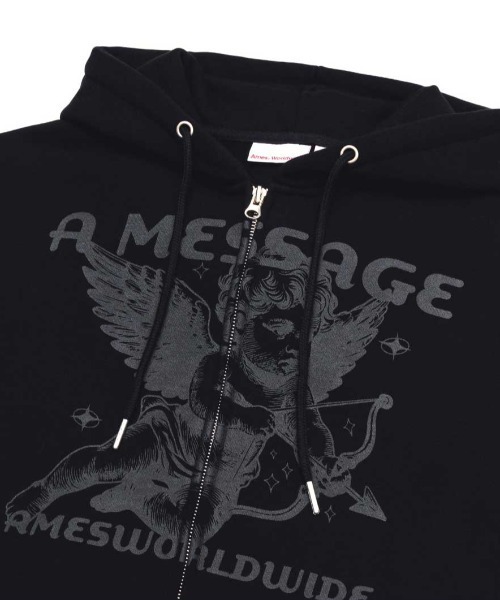 AMESWORLDWIDE（アメスワールドワイド）の「A'GEM/9 × .kom 『AMESWORLDWIDE/アメスワールドワイド』 BABY ANGEL HOODIE ZIP UP/ベイビーエンジェルジップアップパーカー（パーカー・レディース・ブラック/ブラウン・S/M）」の13枚目の写真