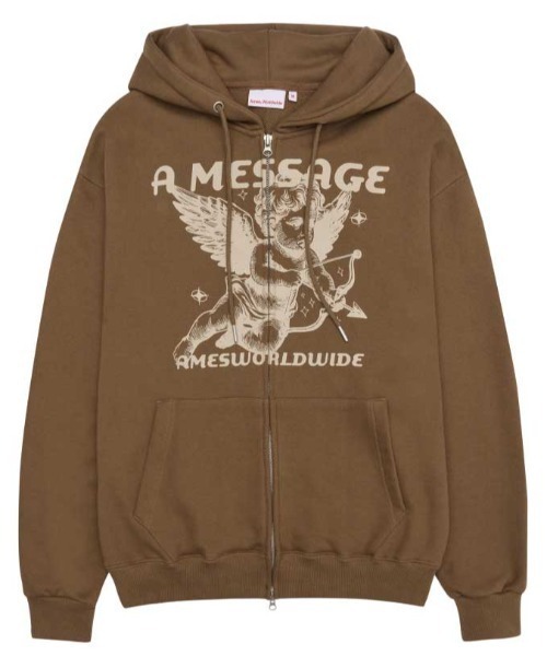 AMESWORLDWIDE（アメスワールドワイド）の「A'GEM/9 × .kom 『AMESWORLDWIDE/アメスワールドワイド』 BABY ANGEL HOODIE ZIP UP/ベイビーエンジェルジップアップパーカー（パーカー・レディース・ブラック/ブラウン・S/M）」の18枚目の写真