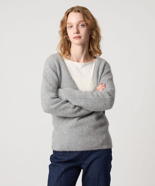 ＜Steven Alan＞ウール フォックス ショート カーディガン　グレー セール】＜Steven Alan＞ウール フォックス カシュクール カーディガン