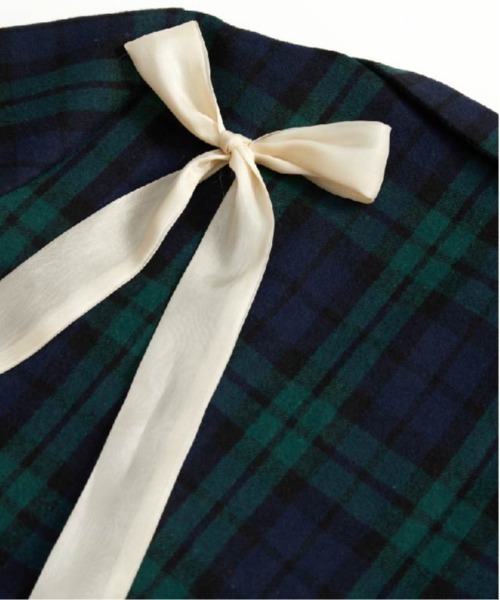 LA POMME petit（ラポミ・プチ）の「Ribbon Attacked Check Coat（テーラードジャケット・レディース・グリーン・SMALL/MEDIUM）」の6枚目の写真