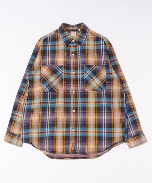 ＪＵＧＬＡＮＳ（ユグランス）の「【BIGMAC】CHECK L/S SHIRTS / ビッグマック 長袖 チェックシャツ（シャツ/ブラウス・メンズ・ネイビー/サックスブルー・L/M/S）」の2枚目の写真