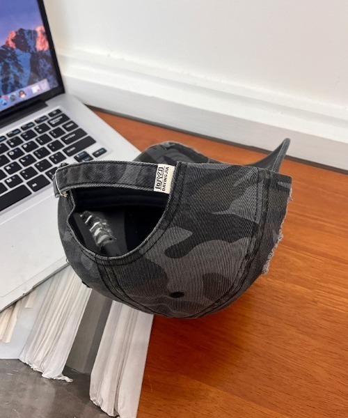 SHEPP（シープ）の「フロントロゴカモフラダメージキャップ（キャップ・レディース・グリーン/ブラック・F）」の14枚目の写真