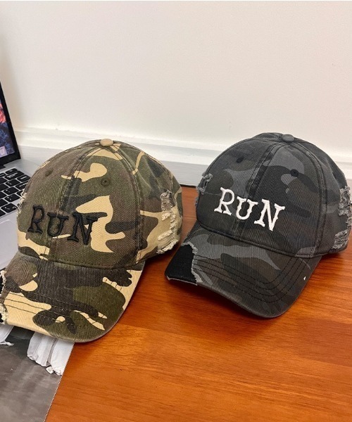 SHEPP（シープ）の「フロントロゴカモフラダメージキャップ（キャップ・レディース・グリーン/ブラック・F）」の16枚目の写真