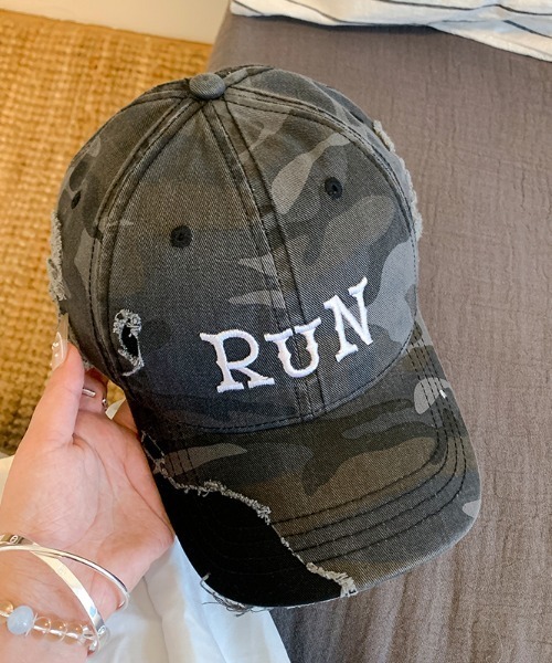 SHEPP（シープ）の「フロントロゴカモフラダメージキャップ（キャップ・レディース・グリーン/ブラック・F）」の13枚目の写真