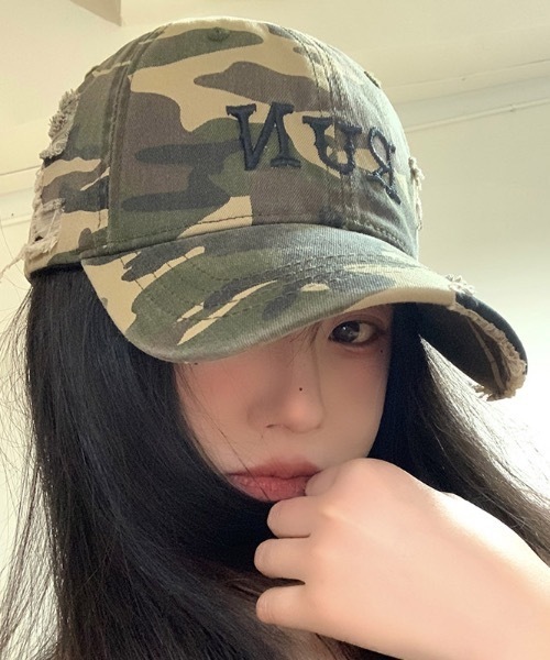 SHEPP（シープ）の「フロントロゴカモフラダメージキャップ（キャップ・レディース・グリーン/ブラック・F）」の18枚目の写真