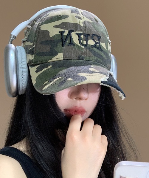 SHEPP（シープ）の「フロントロゴカモフラダメージキャップ（キャップ・レディース・グリーン/ブラック・F）」の20枚目の写真